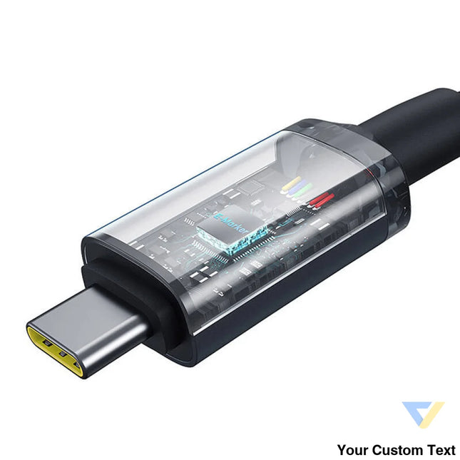 Fast Charging Cable Baseus Crystal Shine USB C to USB C 100W 1,5m 20Gb (black) USB C to USB C