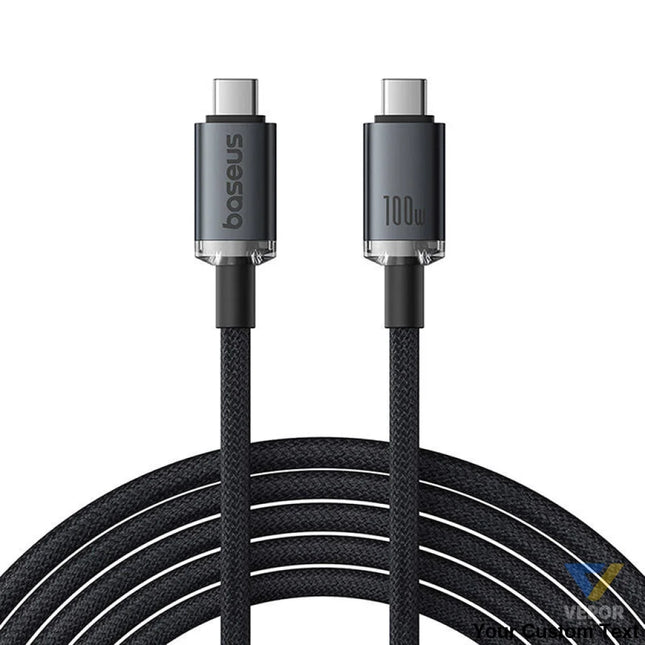 Fast Charging Cable Baseus Crystal Shine USB C to USB C 100W 1,5m 20Gb (black) USB C to USB C