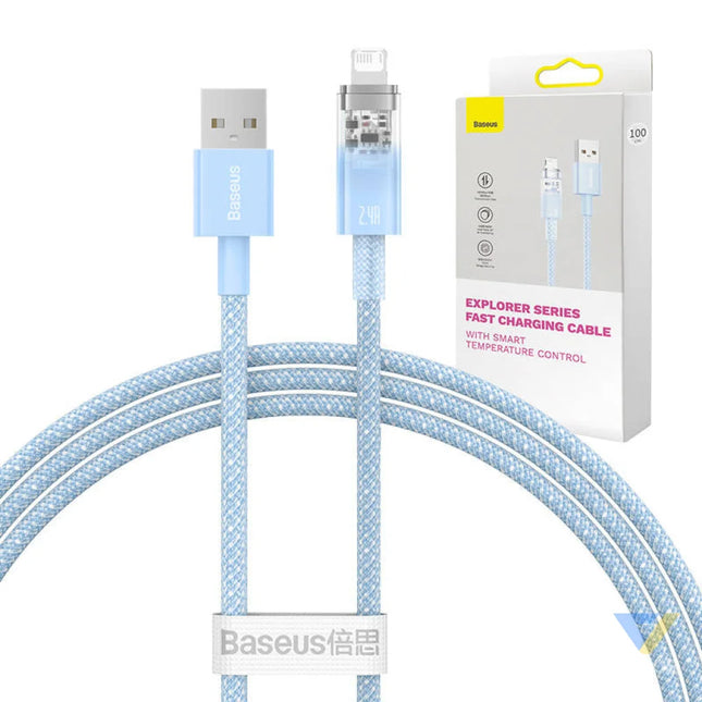 Fast Charging Cable Baseus Explorer USB to Lightning 2.4A 1M (blue) USB to Lightning