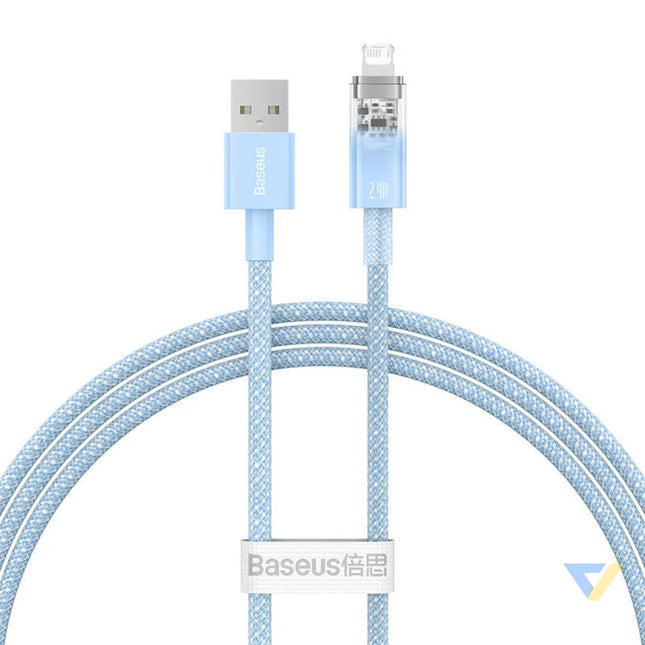 Fast Charging Cable Baseus Explorer USB to Lightning 2.4A 1M (blue) USB to Lightning