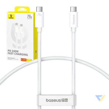 fast Charging Cable Baseus Superior 2 USB C to USB C 240W 1,8m (white) USB C to USB C