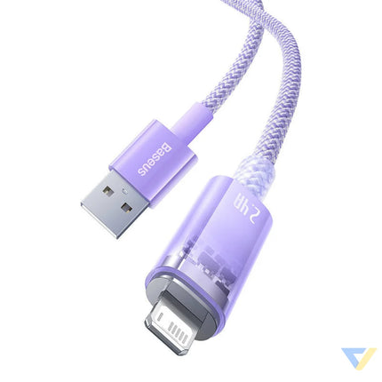 Fast Charging cable Baseus USB A to Lightning Explorer Series 1m 2.4A (purple) USB to Lightning