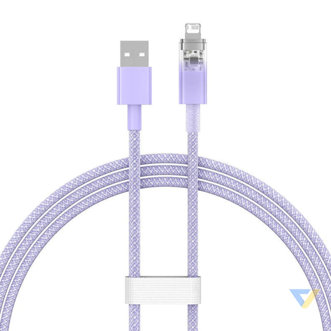 Fast Charging cable Baseus USB A to Lightning Explorer Series 1m 2.4A (purple) USB to Lightning