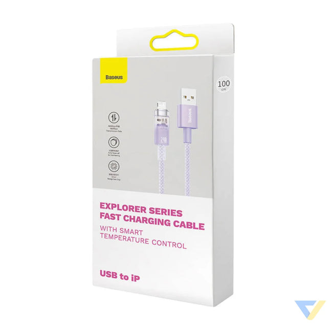 Fast Charging cable Baseus USB A to Lightning Explorer Series 1m 2.4A (purple) USB to Lightning
