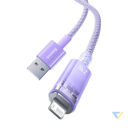 Fast Charging cable Baseus USB A to Lightning Explorer Series 1m 2.4A (purple) USB to Lightning