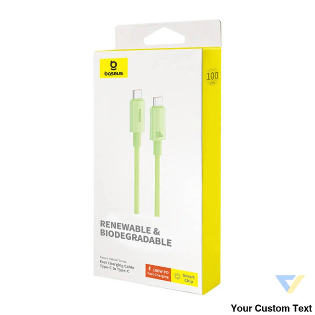 Fast Charging cable Baseus USB C to USB C Habitat Series 1m 100W (green) USB C to USB C