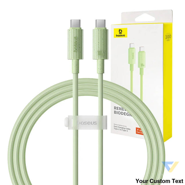 Fast Charging cable Baseus USB C to USB C Habitat Series 1m 100W (green) USB C to USB C