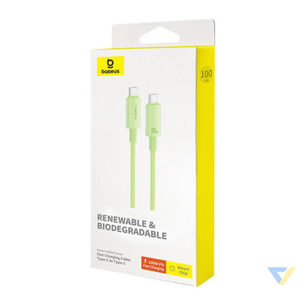 Fast Charging cable Baseus USB C to USB C Habitat Series 1m 100W (green) USB C to USB C