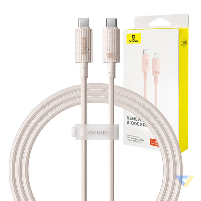 Fast Charging cable Baseus USB C to USB C Habitat Series 1m 100W (pink) USB C to USB C