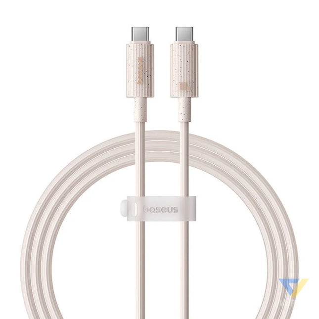 Fast Charging cable Baseus USB C to USB C Habitat Series 1m 100W (pink) USB C to USB C