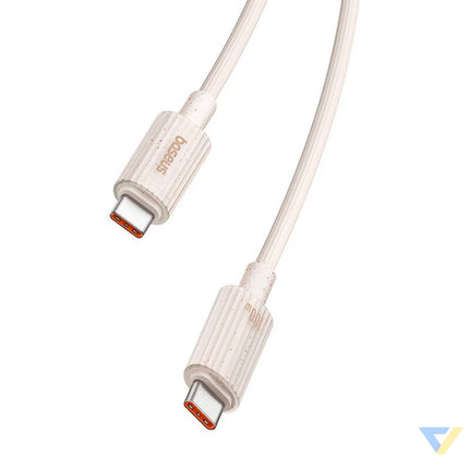 Fast Charging cable Baseus USB C to USB C Habitat Series 1m 100W (pink) USB C to USB C