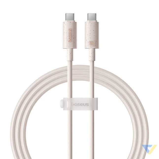 Fast Charging cable Baseus USB C to USB C Habitat Series 1m 100W (pink) USB C to USB C