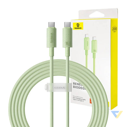 Fast Charging cable Baseus USB C to USB C Habitat Series 2m 100W (green) USB C to USB C