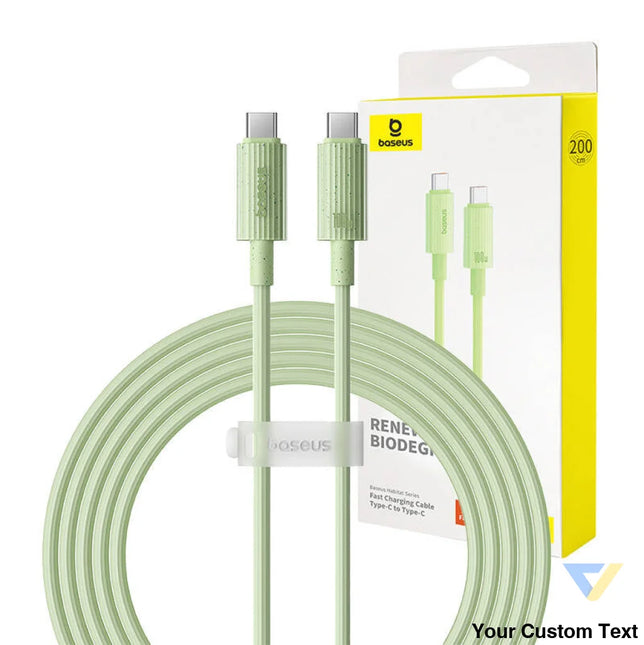 Fast Charging cable Baseus USB C to USB C Habitat Series 2m 100W (green) USB C to USB C