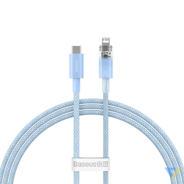 Fast Charging cable Baseus USB C to Lightning Explorer Series 1m 20W (blue) USB C to Lightning
