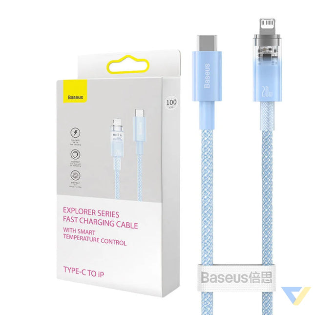 Fast Charging cable Baseus USB C to Lightning Explorer Series 1m 20W (blue) USB C to Lightning