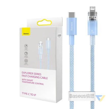 Fast Charging cable Baseus USB C to Lightning Explorer Series 1m 20W (blue) USB C to Lightning