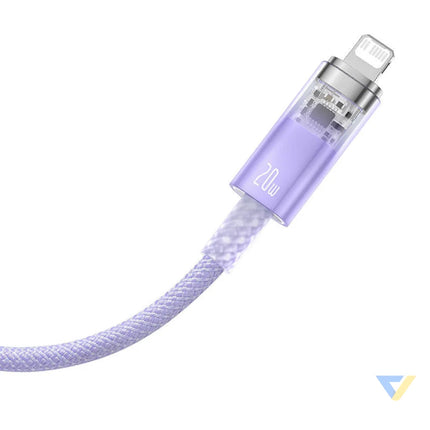 Fast Charging cable Baseus USB C to Lightning Explorer Series 1m 20W (purple) USB C to Lightning
