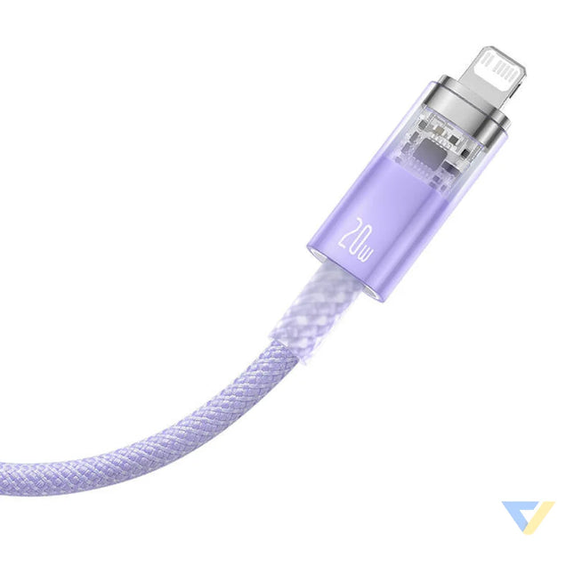 Fast Charging cable Baseus USB C to Lightning Explorer Series 1m 20W (purple) USB C to Lightning