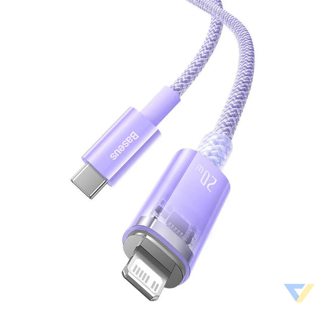 Fast Charging cable Baseus USB C to Lightning Explorer Series 1m 20W (purple) USB C to Lightning