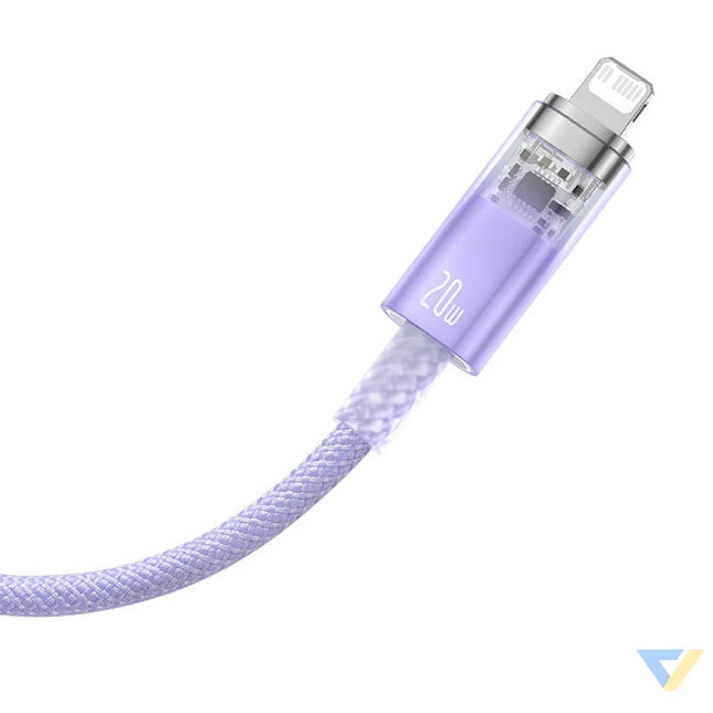 Fast Charging cable Baseus USB C to Lightning Explorer Series 1m 20W (purple) USB C to Lightning
