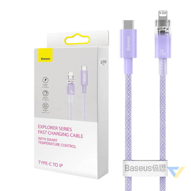 Fast Charging cable Baseus USB C to Lightning Explorer Series 1m 20W (purple) USB C to Lightning