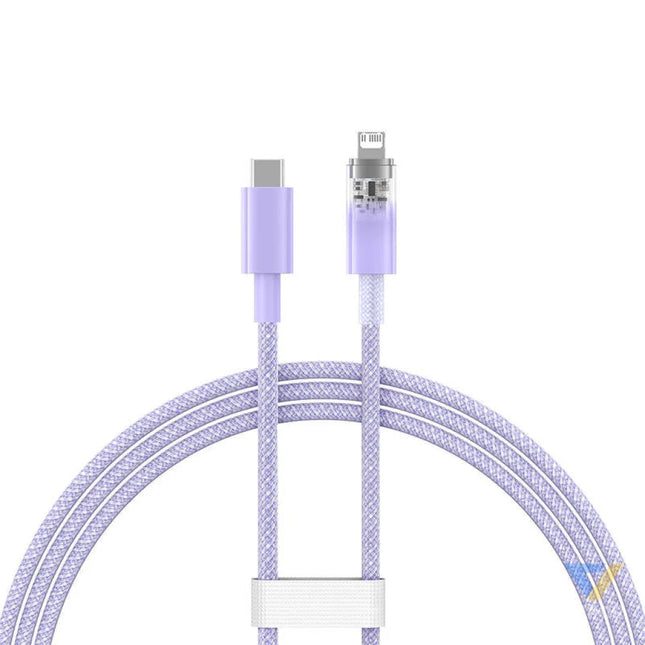 Fast Charging cable Baseus USB C to Lightning Explorer Series 1m 20W (purple) USB C to Lightning