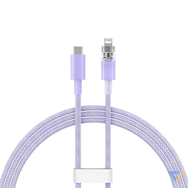 Fast Charging cable Baseus USB C to Lightning Explorer Series 1m 20W (purple) USB C to Lightning