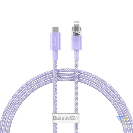 Fast Charging cable Baseus USB C to Lightning Explorer Series 1m 20W (purple) USB C to Lightning