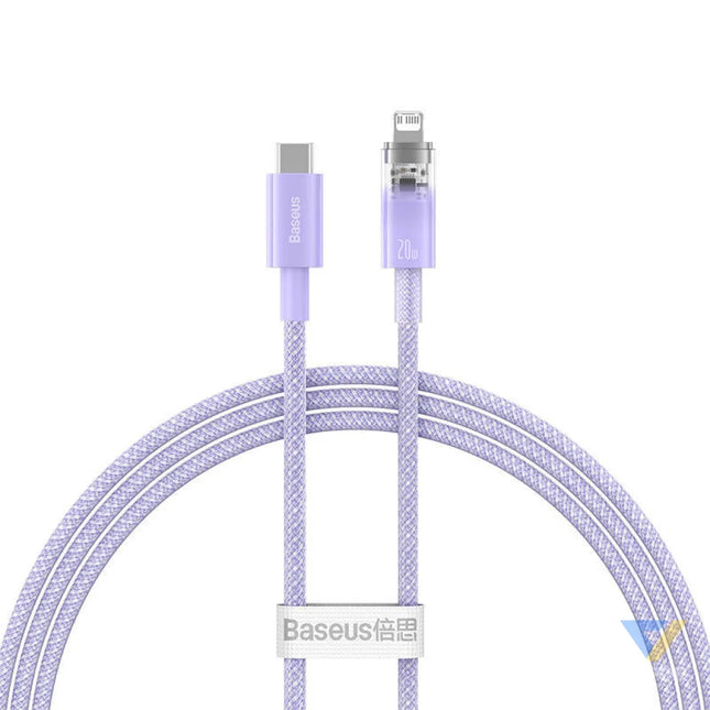 Fast Charging cable Baseus USB C to Lightning Explorer Series 1m 20W (purple) USB C to Lightning