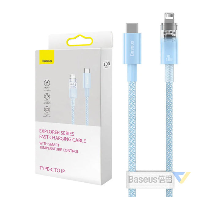 Fast Charging cable Baseus USB C to Lightning Explorer Series 2m 20W (blue) USB C to Lightning