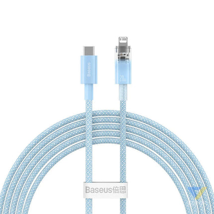 Fast Charging cable Baseus USB C to Lightning Explorer Series 2m 20W (blue) USB C to Lightning