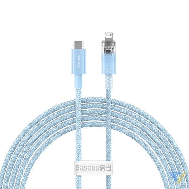 Fast Charging cable Baseus USB C to Lightning Explorer Series 2m 20W (blue) USB C to Lightning