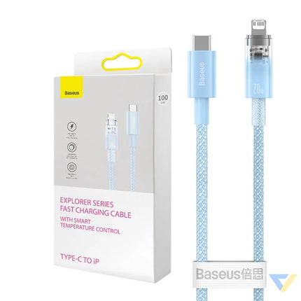 Fast Charging cable Baseus USB C to Lightning Explorer Series 2m 20W (blue) USB C to Lightning
