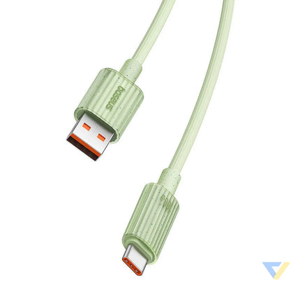 Fast Charging cable Baseus USB to USB C Habitat Series 1m 100W (green) USB C to USB C