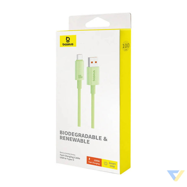 Fast Charging cable Baseus USB to USB C Habitat Series 1m 100W (green) USB C to USB C