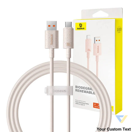 Fast Charging cable Baseus USB to USB C Habitat Series 1m 100W (pink) USB C to USB C