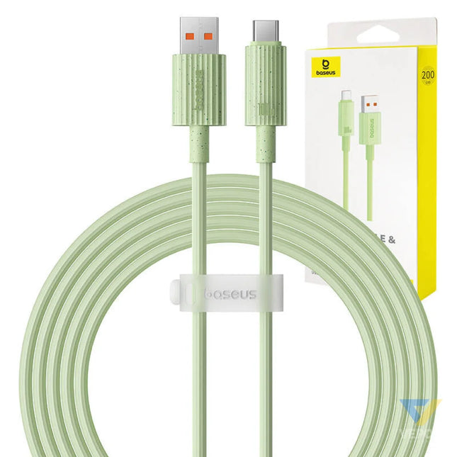 Fast Charging cable Baseus USB to USB C Habitat Series 2m 100W (green) USB to USB C