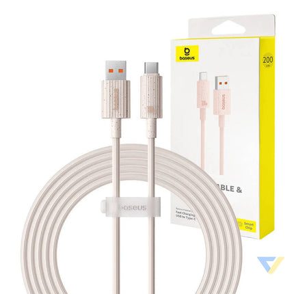 Fast Charging cable Baseus USB to USB C Habitat Series 2m 100W (pink) USB to USB C