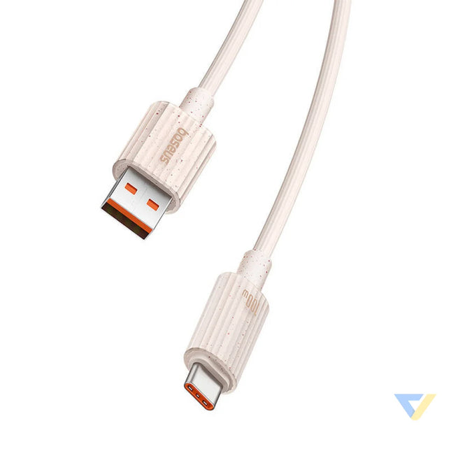 Fast Charging cable Baseus USB to USB C Habitat Series 2m 100W (pink) USB to USB C