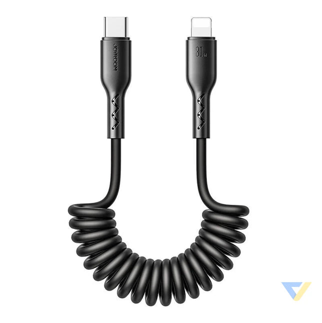 Fast Charging cable for car Joyroom Type C to Lightning Easy Travel Series 30W 1.5m coiled (black) USB to Lightning