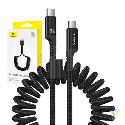 Fast Charging Cable USB C to USB C Baseus Fish Eye 100W 1m (black) USB C to USB C