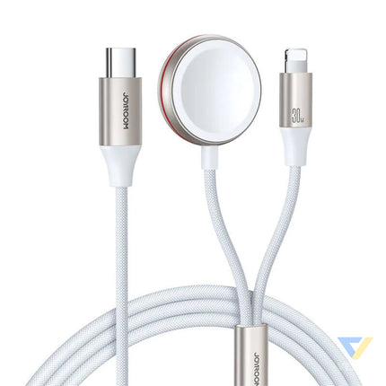 Fast Charging Magnetic Charger 2 in 1 Joyroom S IW012 30W 1.5m (White) Wireless chargers