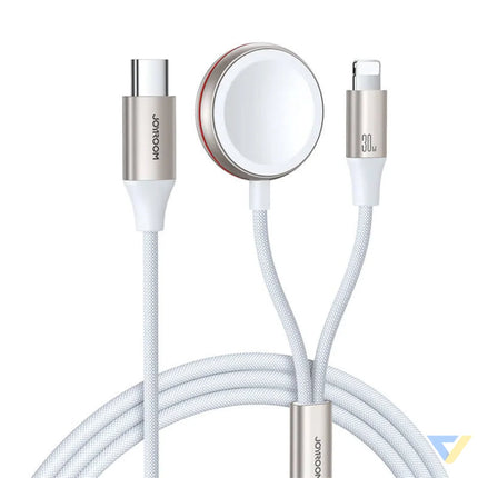 Fast Charging Magnetic Charger 2 in 1 Joyroom S IW012 30W 1.5m (White) Wireless chargers