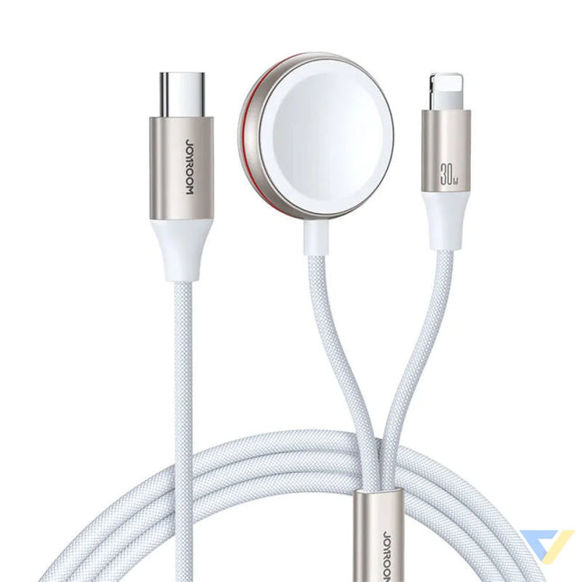 Fast Charging Magnetic Charger 2 in 1 Joyroom S IW012 30W 1.5m (White) Wireless chargers