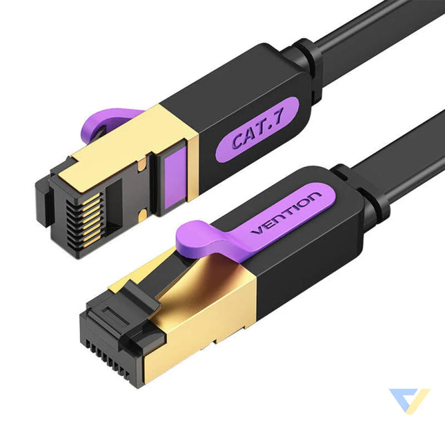 Flat Network Cable UTP CAT7 Vention ICABF RJ45 Ethernet 10Gbps 1m Black Network cables