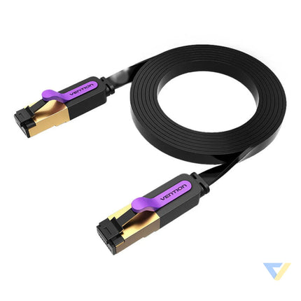 Flat Network Cable UTP CAT7 Vention ICABG RJ45 Ethernet 10Gbps 1.5m Black Network cables