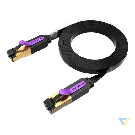 Flat Network Cable UTP CAT7 Vention ICABN RJ45 Ethernet 10Gbps 15m Black Network cables