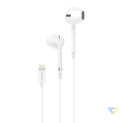 Foneng T28 Wired Earphones Lightning with remote Control (White) Wired