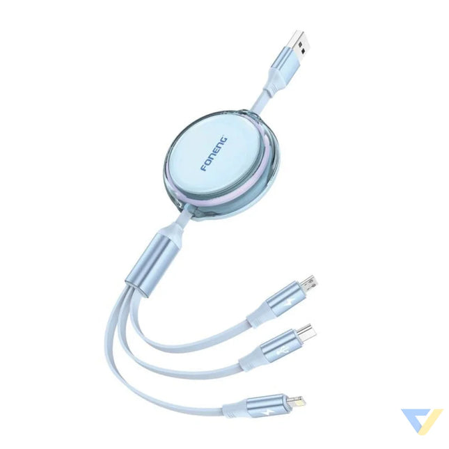 Foneng X113 3 in 1 Cable 1.1M Blue Combo Cables